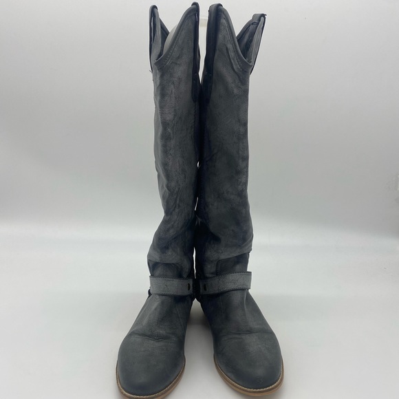Very Volatile Gray Distressed Tall Boots - Picture 4 of 9